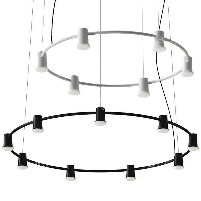 Zero Pendant Lamp: Compose Rail 3D model image 1