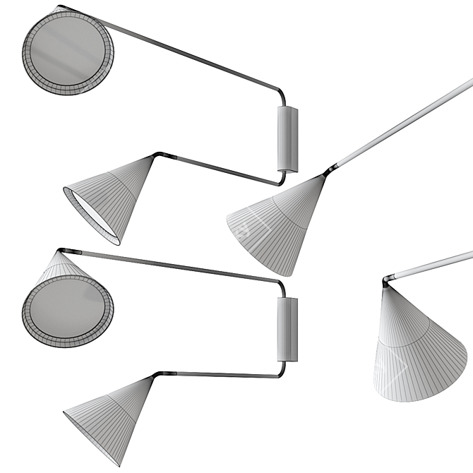 Elegant Gordon Wall Lamp 3D model image 2