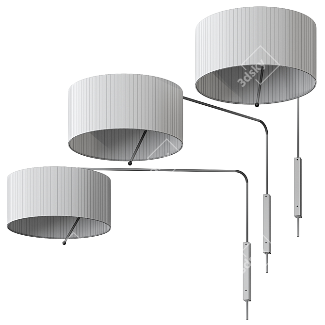 Elegant Melia Wall Lamp: Modern Design, 3 Color Options 3D model image 2