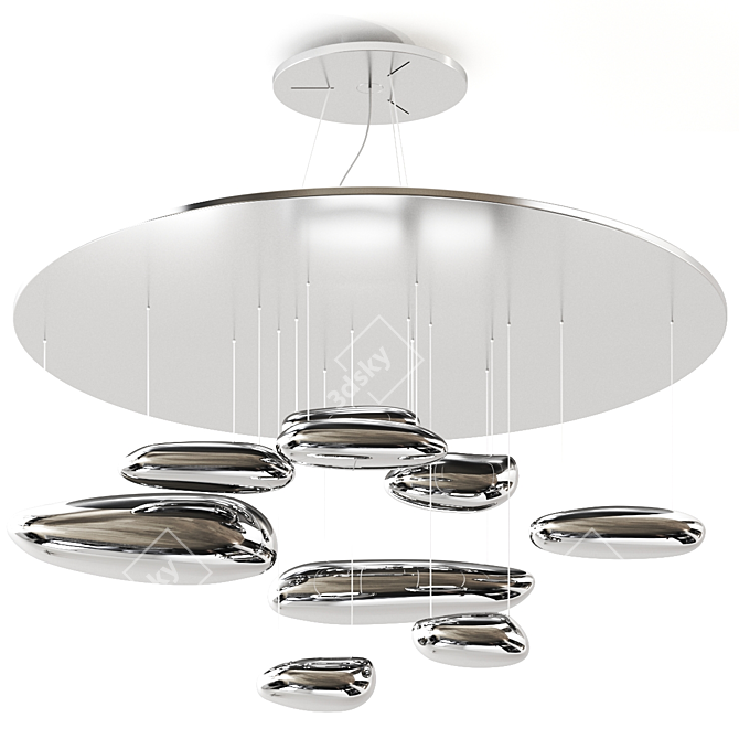 Elegant Mercury Pendant Lamp 3D model image 1