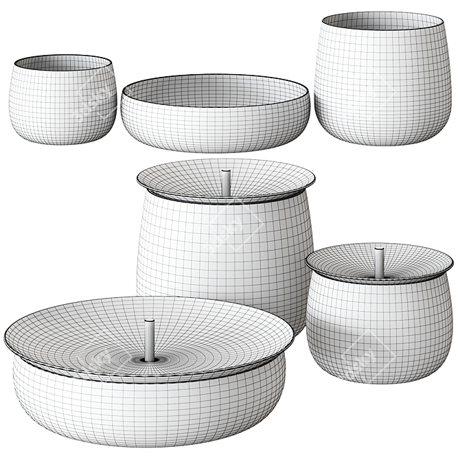 Nude Large Decor Storage Boxes - Set of 4 3D model image 2