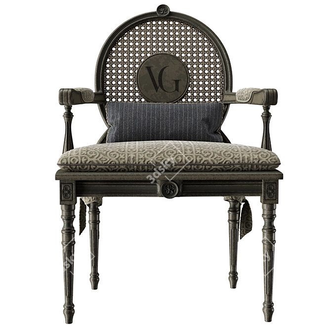 Elegant Perforated Vittorio Chair 3D model image 2