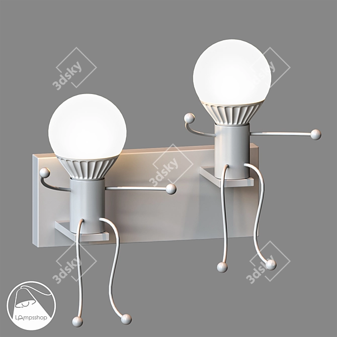 Whimsical Men Sconce - B4052 3D model image 1