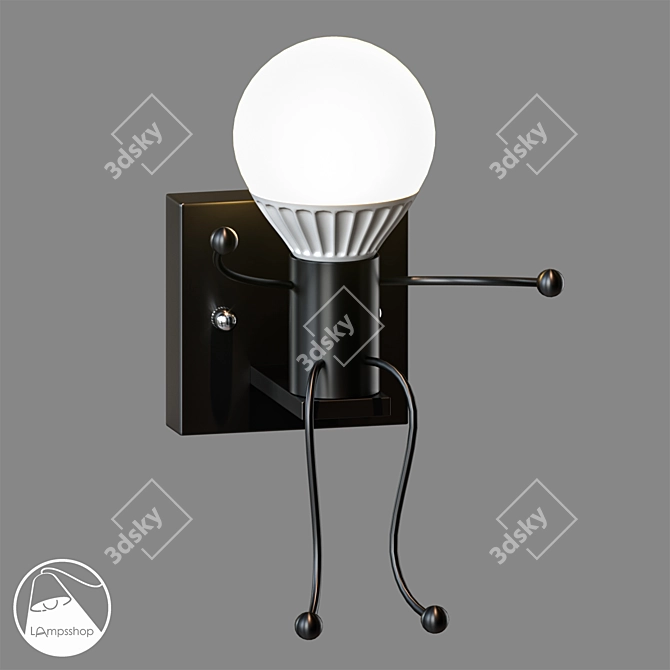 Whimsical Men Sconce - B4052 3D model image 3