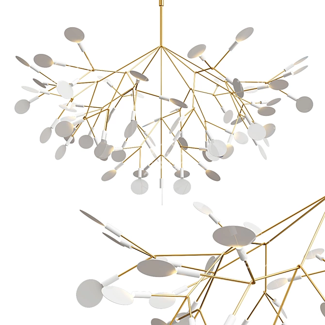 Modern Floral LED Chandelier 3D model image 2