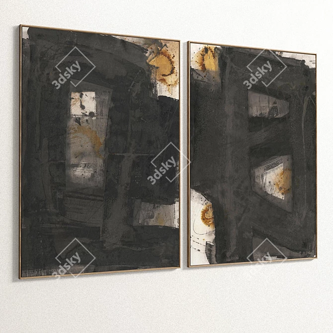 Rustic Dual Photo Frame 3D model image 4