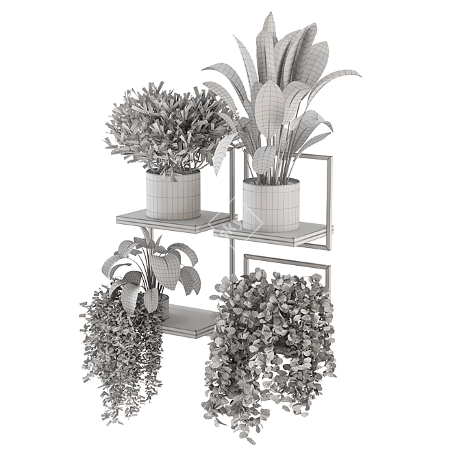 Metal Box Hanging Plant Set 3D model image 6