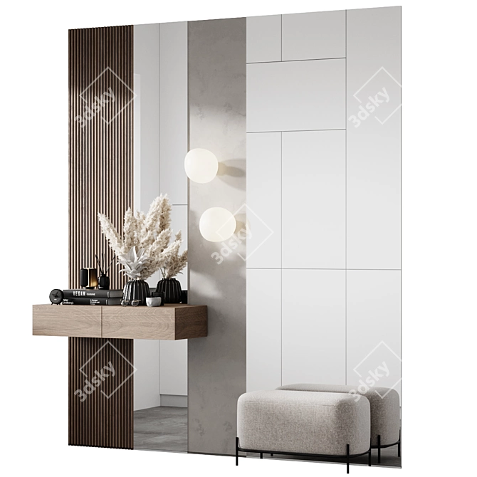 Stylish Hallway Console Set 3D model image 4