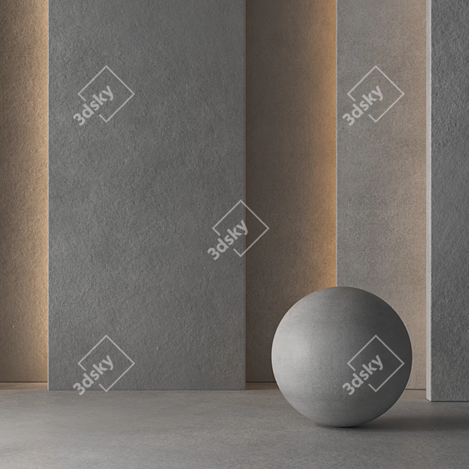 Seamless Concrete Tile: High-Resolution VRay & Corona Material 3D model image 1