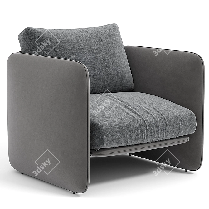 Modern Miller Armchair: Stylish Comfort 3D model image 1