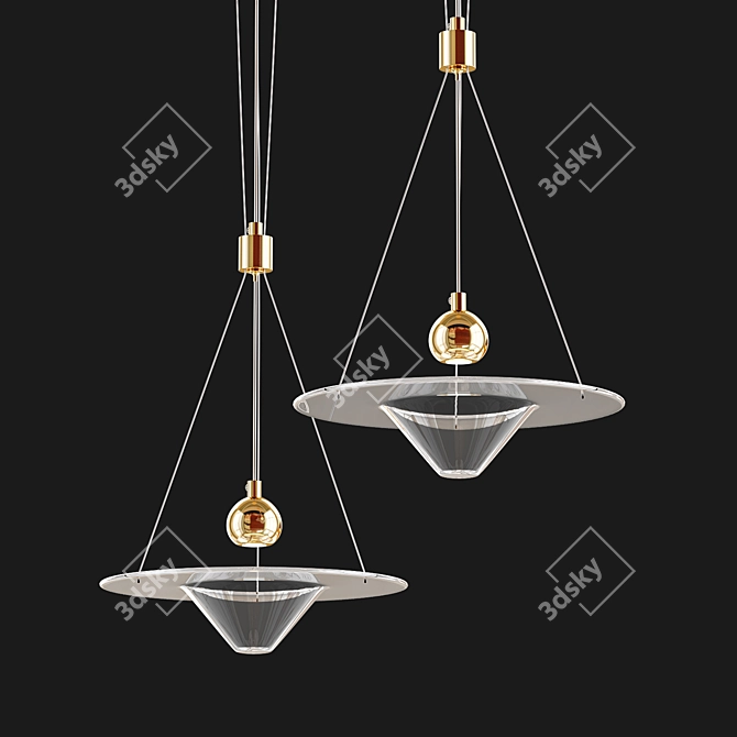 Sleek Clepsydra B Pendant Light 3D model image 1