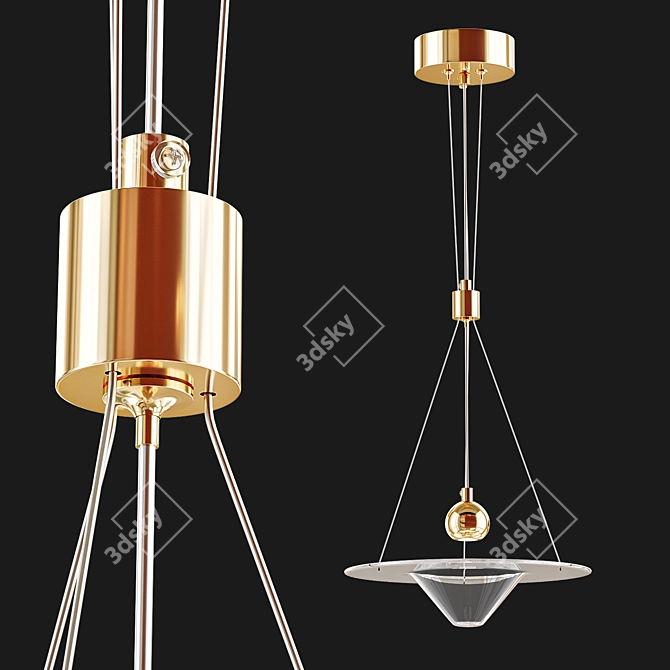 Sleek Clepsydra B Pendant Light 3D model image 2