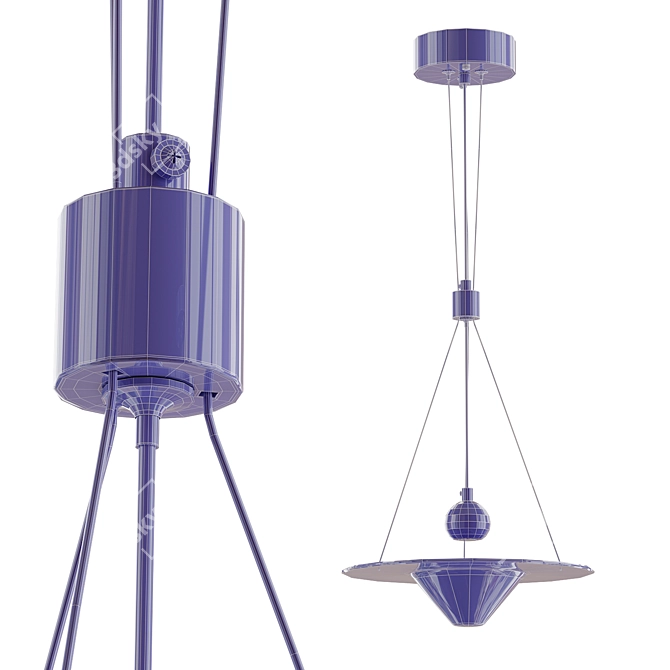 Sleek Clepsydra B Pendant Light 3D model image 3