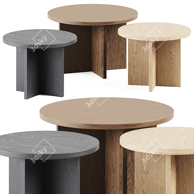 Modern Scandinavian Style Coffee Tables 3D model image 1