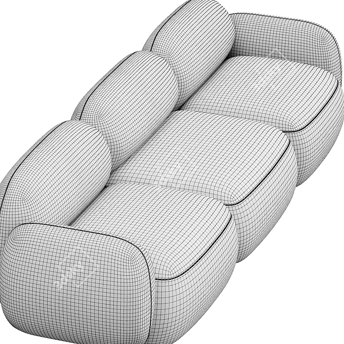 Sundae 3 Seater Sofa: Modern Elegance 3D model image 5