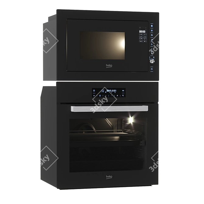 Beko Oven & Microwave Combo: MGB25333BG BIM24400ZGCS 3D model image 1