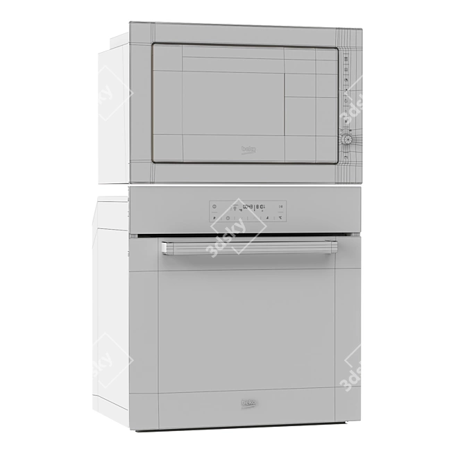 Beko Oven & Microwave Combo: MGB25333BG BIM24400ZGCS 3D model image 4