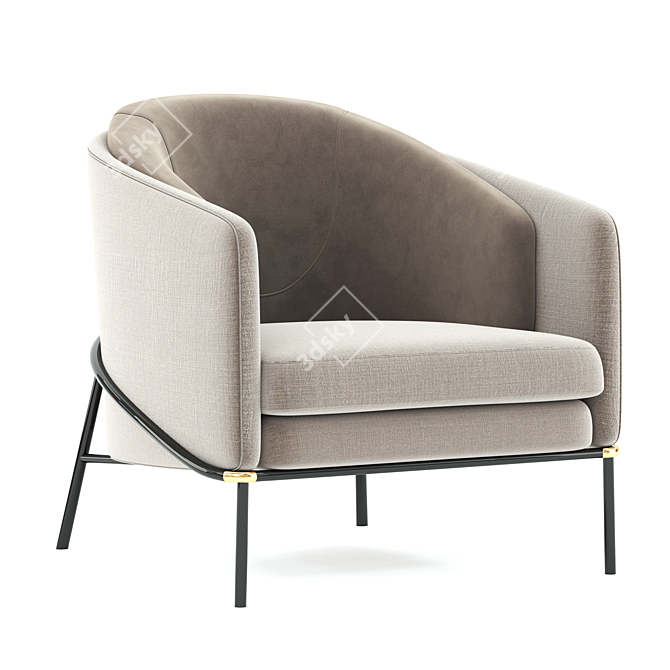 Elegant Minotti Fil Noir Armchair 3D model image 1