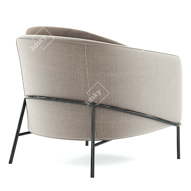 Elegant Minotti Fil Noir Armchair 3D model image 4