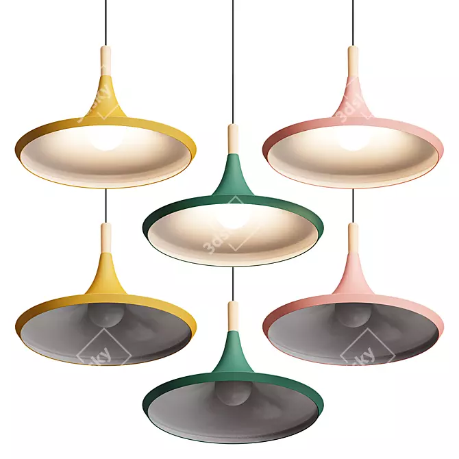 Nordic Macaron Pendant Lamp: Industrial Design with Vintage Twist 3D model image 3