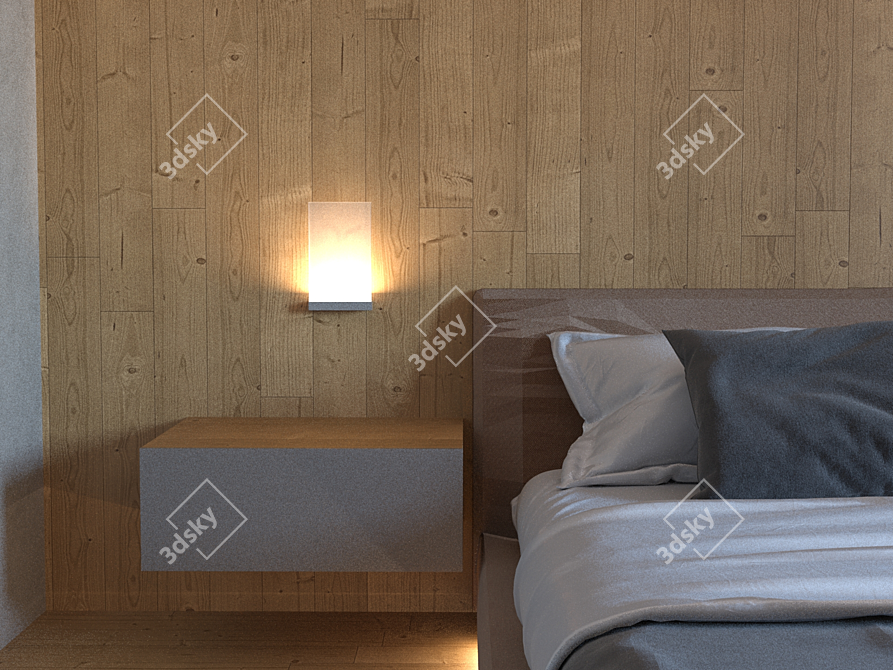 Modern Wall Bedside Lamp 3D model image 1