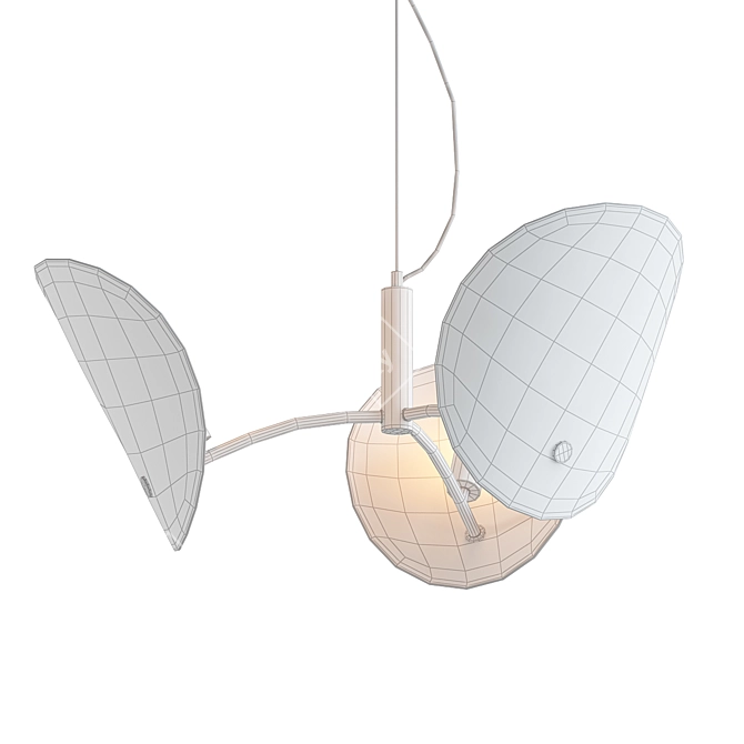 Sleek Frosted Glass Chandelier 3D model image 2