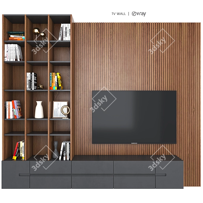 Dakota TV Wall: Stylish & Functional 3D model image 1