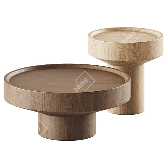 Elegant Westwing Wood Coffee Tables 3D model image 1