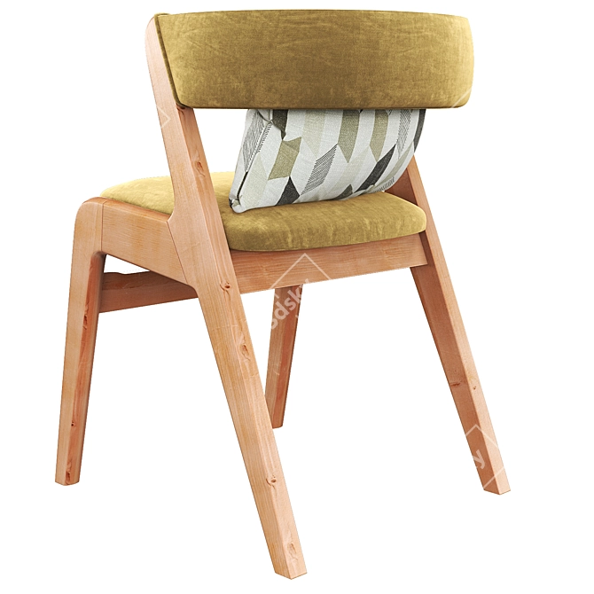 Title: Kai Kristiansen Teak Chair with Black Skai 3D model image 2