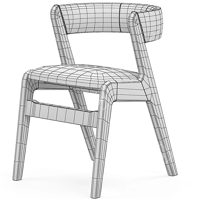 Title: Kai Kristiansen Teak Chair with Black Skai 3D model image 6
