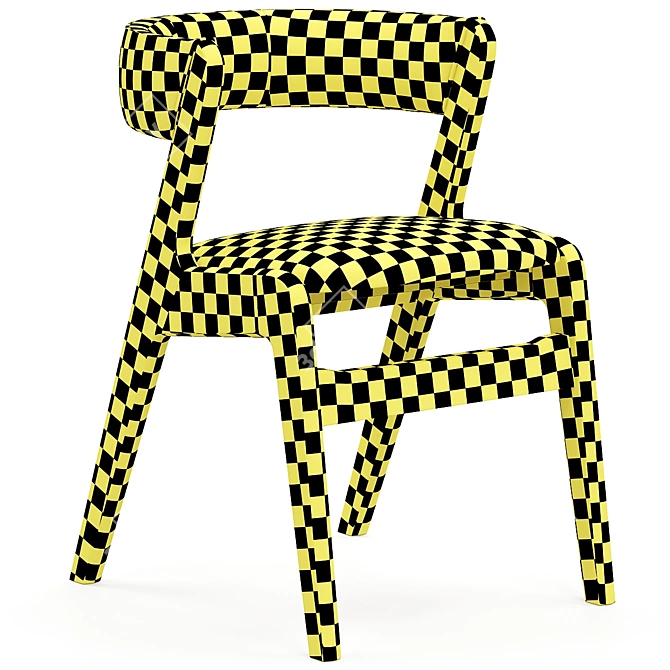Title: Kai Kristiansen Teak Chair with Black Skai 3D model image 7