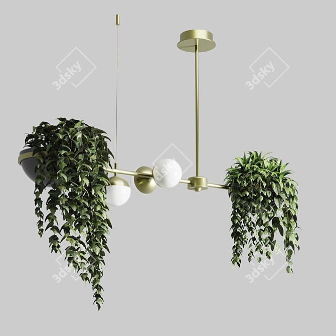 Hanging Pot Light: Stylish Pendant Plant Lamp 3D model image 1