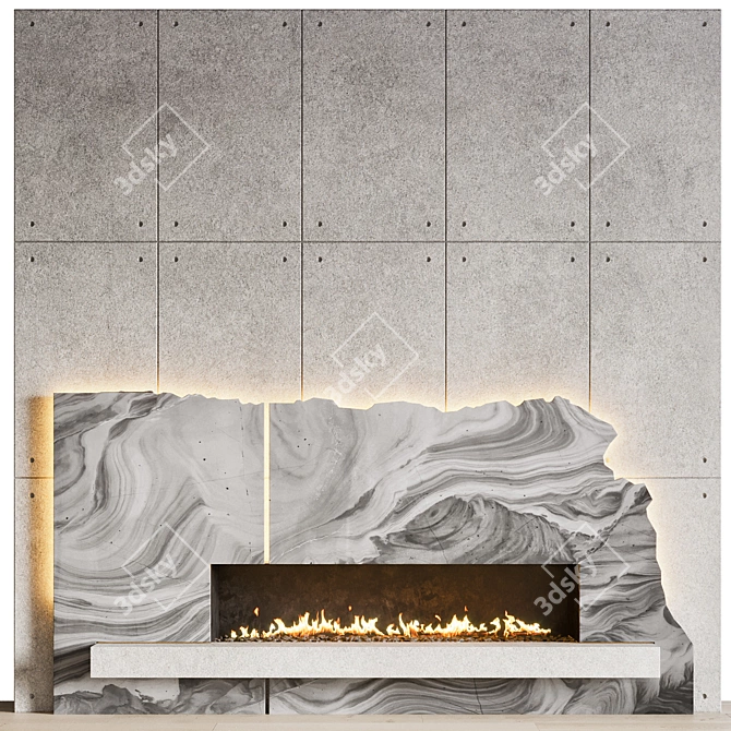 Modern Fireplace Design 3D 3D model image 1