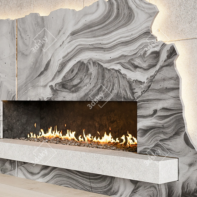 Modern Fireplace Design 3D 3D model image 3