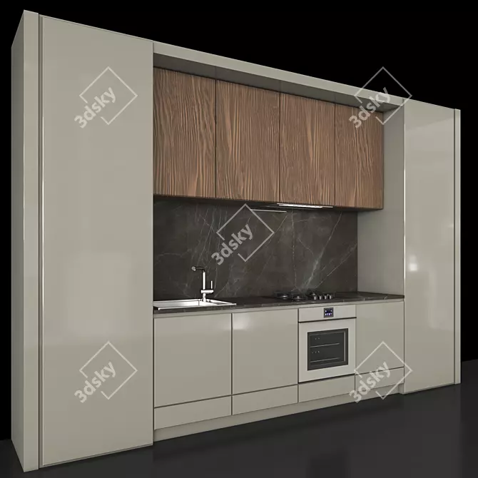 Complete Kitchen Set - Gas Hob, Sink & Cooker Hood 3D model image 4