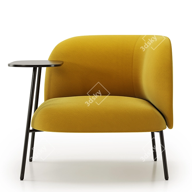 Modern Corner Fabric Armchair 3D model image 1