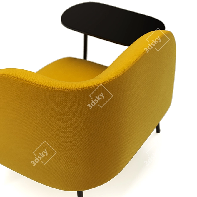 Modern Corner Fabric Armchair 3D model image 3