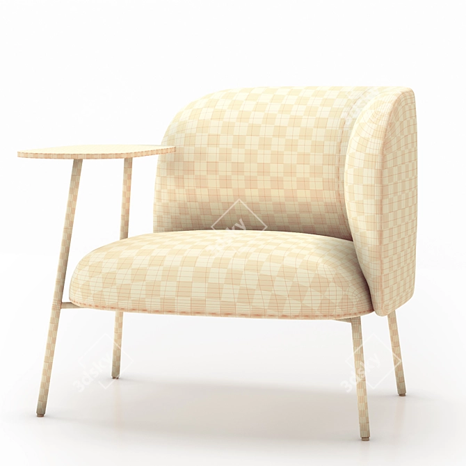 Modern Corner Fabric Armchair 3D model image 6