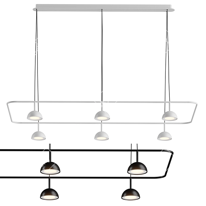 Sleek Cupolina | Adjustable Hanging Lamp 3D model image 1