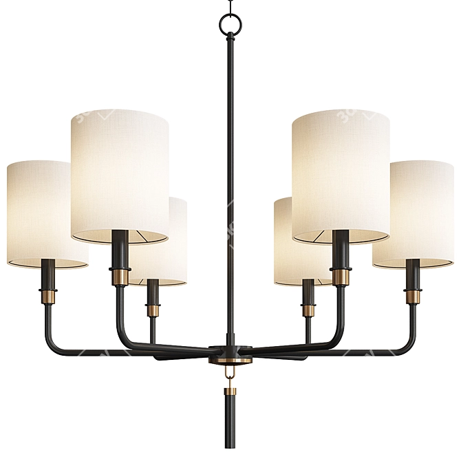 Elegant Gideon Chandelier - Exquisite Lighting 3D model image 1