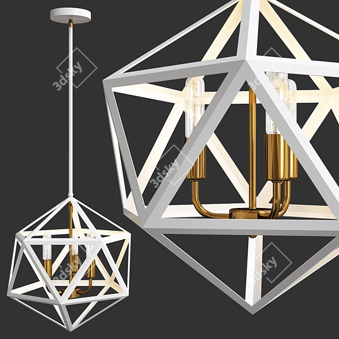 Modern Diamond Prism Lantern 3D model image 1