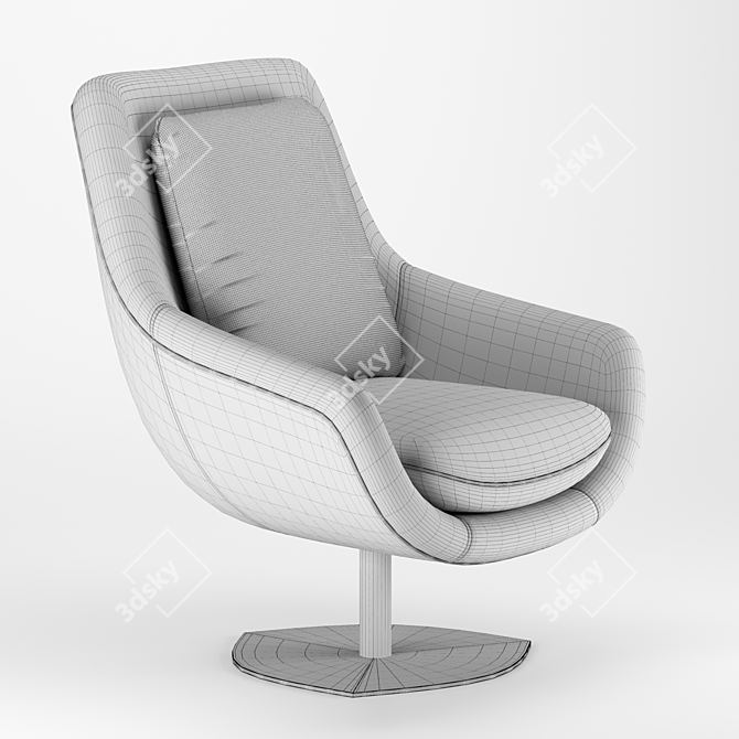 Elegant Elba Armchair: Classic Comfort and Style 3D model image 6