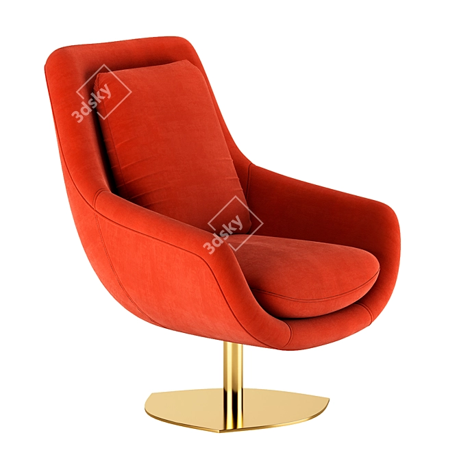 Elegant Elba Armchair: Classic Comfort and Style 3D model image 7