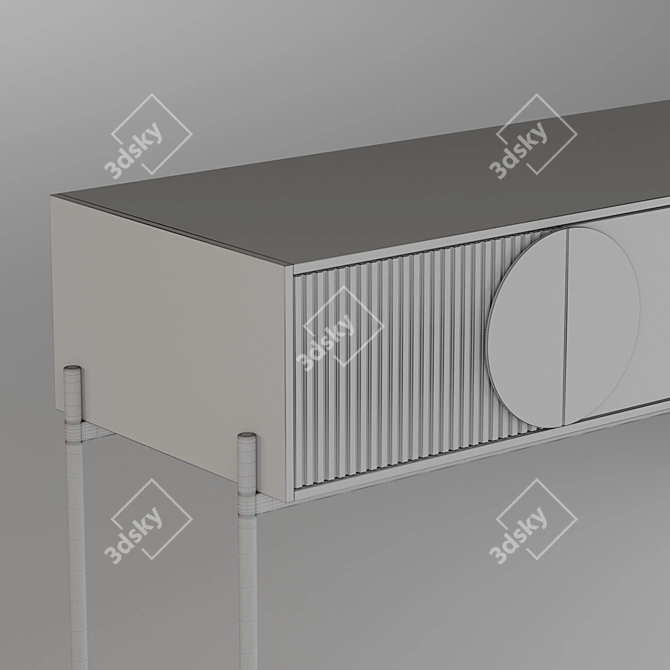 Title: Compact Wooden Console 3D model image 3