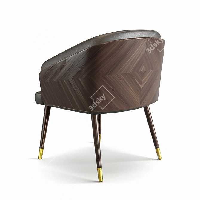 Luxury Leather Dining Chair 3D model image 4