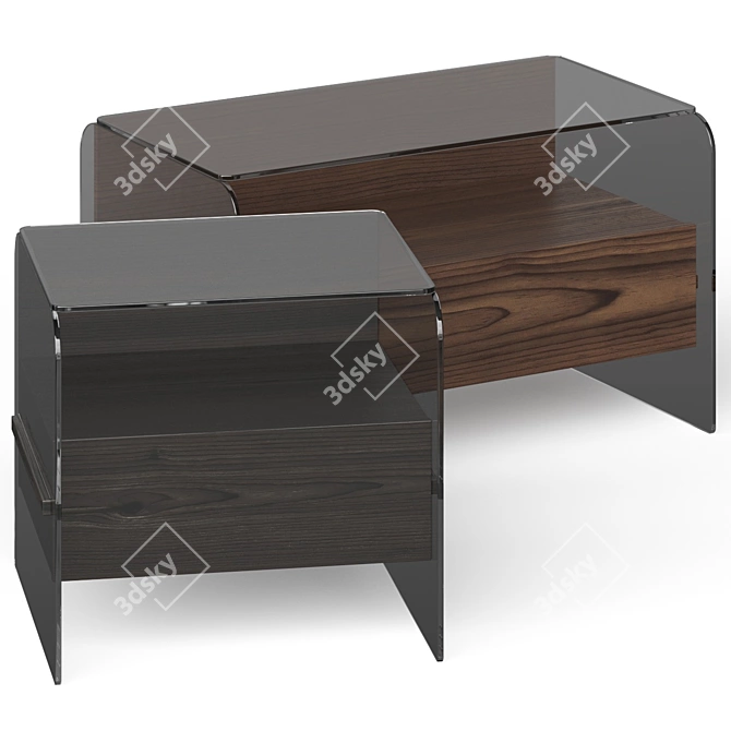 Elegant Notte Holly Nightstand 3D model image 1