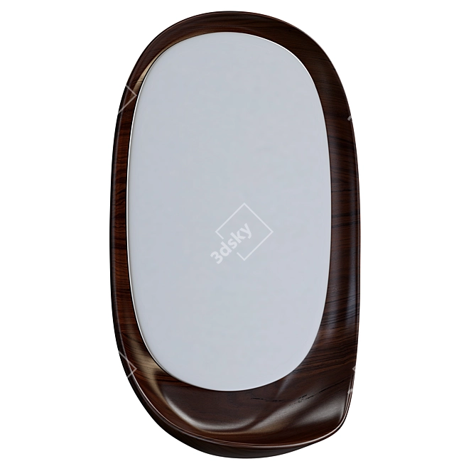 Sleek Wood Mirror with Shelf by Kristalia 3D model image 2