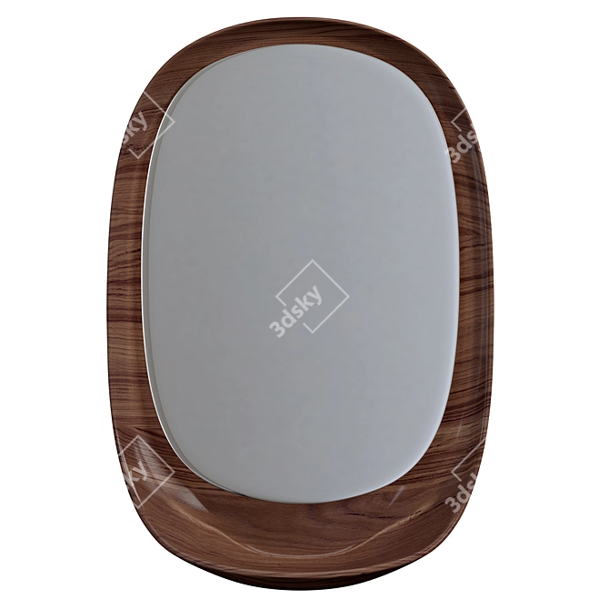 Sleek Wood Mirror with Shelf by Kristalia 3D model image 5