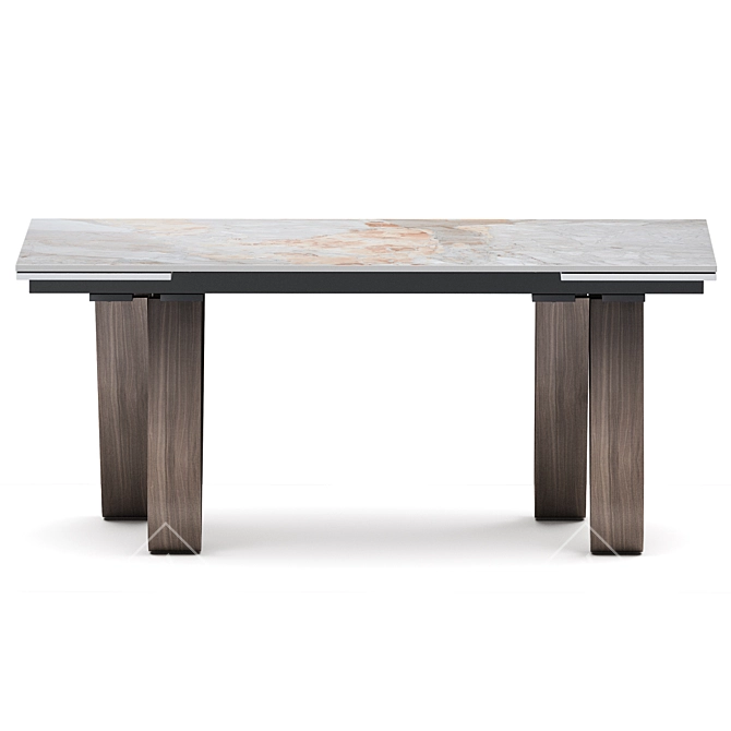 Lido Folding Table: Ceramic Elegance 3D model image 2