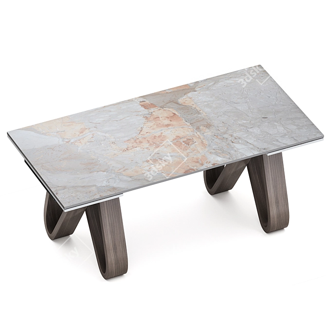 Lido Folding Table: Ceramic Elegance 3D model image 3